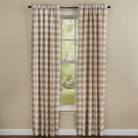 Wicklow Check Lined Panels  - 84"L  - Natural