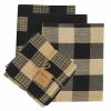 Wicklow Check 3 Dishtowel-1 Dishcloth Set - Black