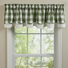 Wicklow Check Lined Layered Valance 16" -  Sage Green