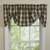 Wicklow Check Lined Farmhouse Valance - Black