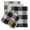 Wicklow Check 3 Dishtowel-1 Dishcloth Set - Black & Cream