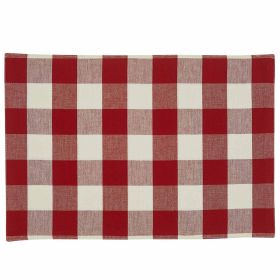 Wicklow Check Backed Placemat - Red & Cream