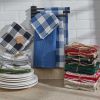Wicklow Check 3 Dishtowel-1 Dishcloth Set - Garnet