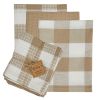Wicklow Check 3 Dishtowel-1 Dishcloth Set - Natural