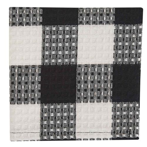 Wicklow Check Dishcloth - Black & Cream