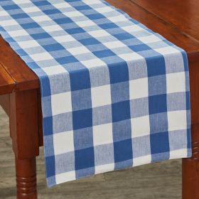 Wicklow Check Backed Table Runner 54"L - China Blue