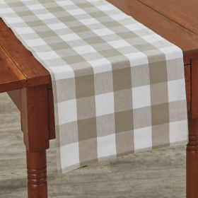 Wicklow Check Backed Table Runner 72"L  - Natural