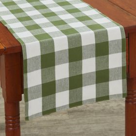 Wicklow Check Backed Table Runner 54"L - Sage