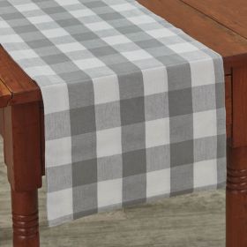 Wicklow Check Backed Table Runner 72"L  - Dove