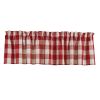 Wicklow Check Valance  - 14"L - Red&Cream