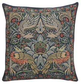 Peacock and Dragon Blue Cushion Cover