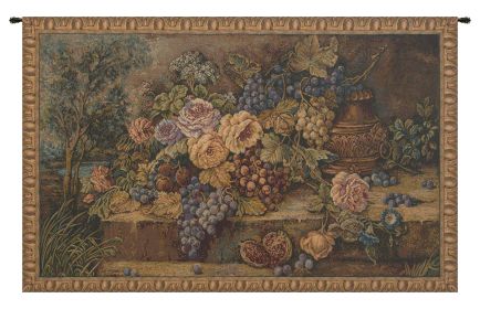Bouquet with Grapes Italian Wall Tapestry