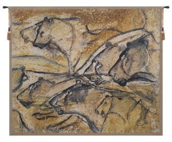 Lions of Chauvet Belgian Tapestry Wall Art