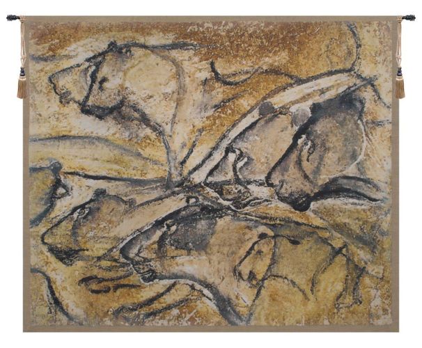 Lions of Chauvet Belgian Tapestry Wall Art