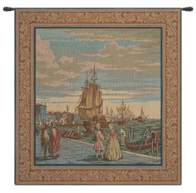 Lagoon Scene in Venice Italian Wall Tapestry