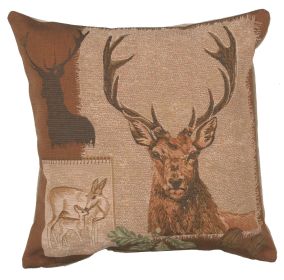 Deer Doe and Stag French Cushion Cover