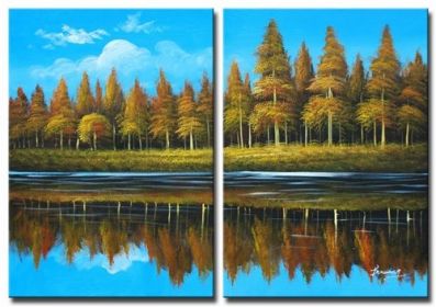 Lakeside Forest Canvas Wall Art