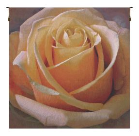 Yellow Rose Square Belgian Tapestry Wall Art