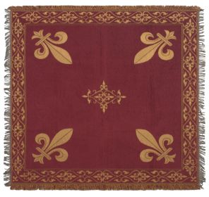 Fleur de Lys Red European Throw