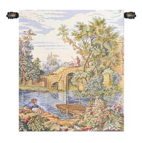 Fishing at the Lake Italian Wall Tapestry
