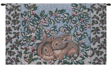 Holiday Bunnies Italian Wall Tapestry