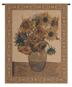 Sunflowers, Beige Tapestry