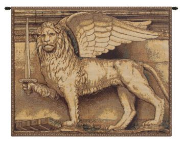 Lion with Sword Italian Wall Tapestry
