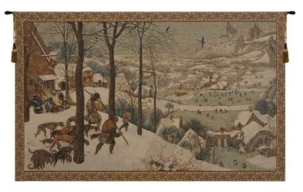 Hunting in the Snow Italian Wall Tapestry