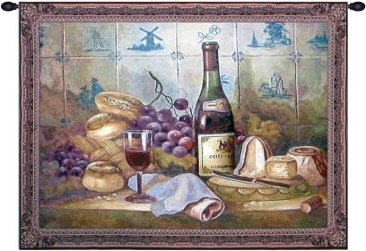 Wine Grapes and Bread Tapestry Wall Art