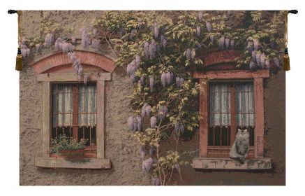 Windows with Wisteria Italian Wall Tapestry