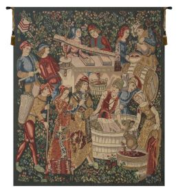 Vendages Left Side Red Tapestry