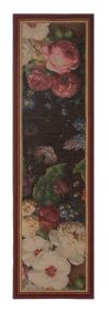 Flowers Dark  French Table Runner