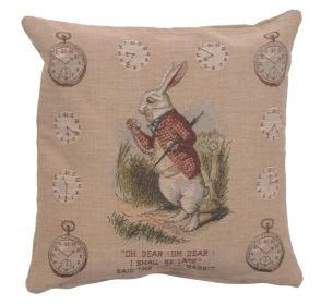 The Late Rabbit Alice In Wonderland I French Cushion Cover