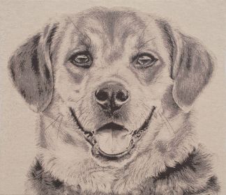 Happy Canine Stretched Wall Tapestry