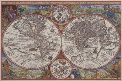 Wall Map of Wonder Stretched Wall Tapestry