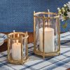 Williamsburg Bamboo Cast Metal Votive With Glass