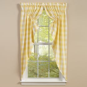 Wicklow Lined Gathered Swags 63" L  - Yellow