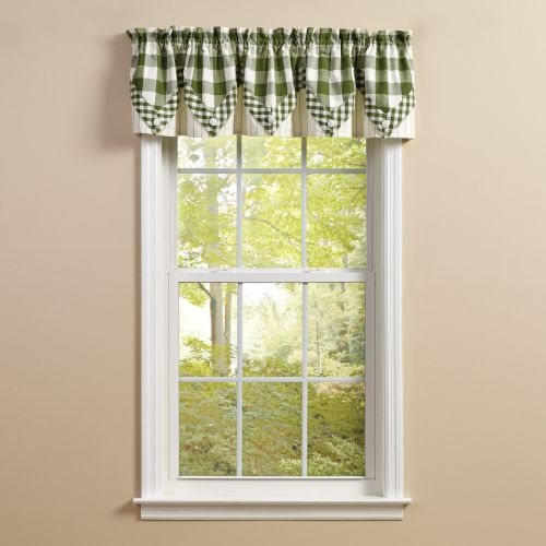 Wicklow Lined Point Valance 15" L - Sage