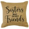 Sisters Make Friends  Sentiment Pillow 10"