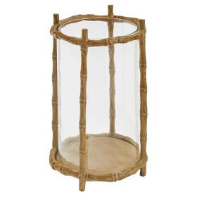 Williamsburg Bamboo Cast Metal Pillar With Glass