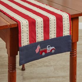 Star Spangled Truck Table Runner 42" L