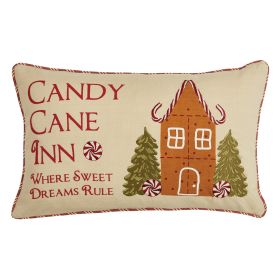 Christmas Memories Candy Cane Inn 12"X20" Pillow Set Feather Down Insert