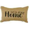 Let's Stay Home Sentiment Pillow 12" x 7"