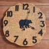 Black Bear Wood Slice Wall Clock