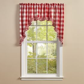 Wicklow Ruffled Swags 36" L - Red