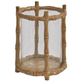 Williamsburg Bamboo Cast Metal Votive With Glass
