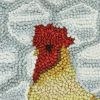 Break Of Day Rooster Hooked 18" Pillow Set Feather Down Insert