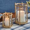 Williamsburg Bamboo Cast Metal Pillar With Glass