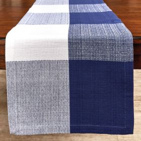 Block Check Woven Table Runner 72" L