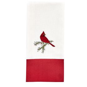 Williamsburg Cardinal Pine Embroidered Dishtowel